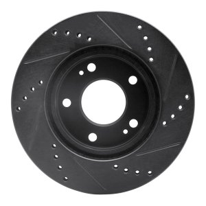 Chrysler Sebring Brake Rotor (1) - Front Left - R1 Concepts - Drilled & Slotted - Black - `00-`24